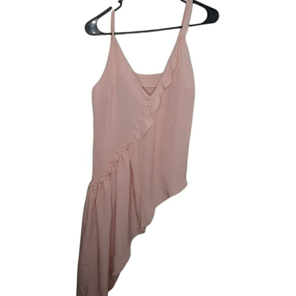 ASOS Tall Asymmetrical Ruffle Top with Button Accents sz 6 NWT